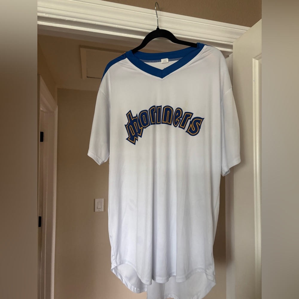 White and Blue Mariners Jersey